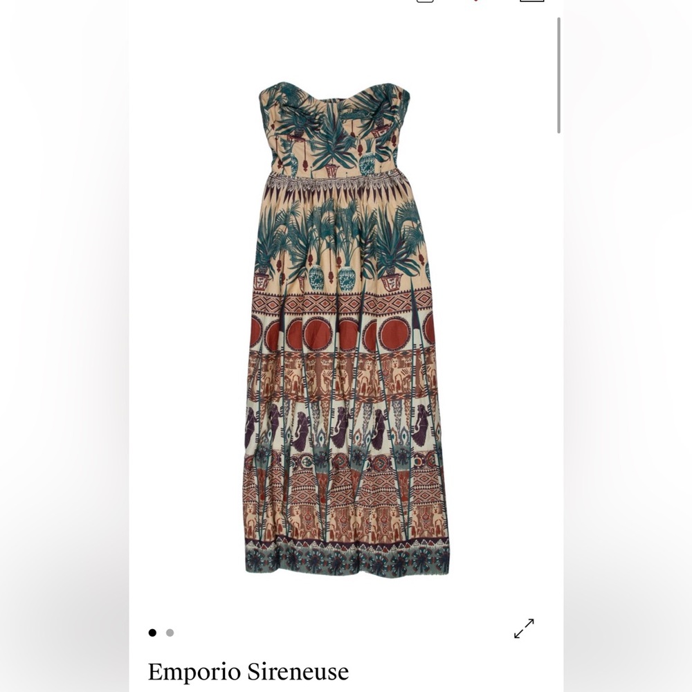 ISO!!! Emporio Sirenuse strapless printed dress